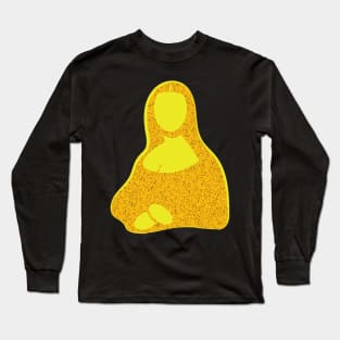 Pop Minimal Lemon Yellow Mona Lisa Long Sleeve T-Shirt